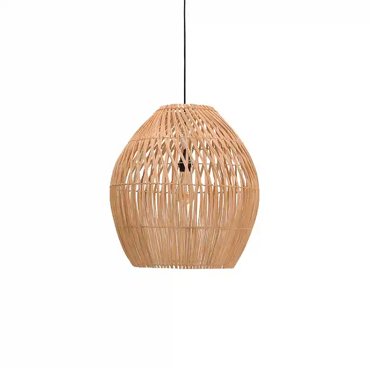 Φωτιστικό οροφής Irden Inart rattan σε φυσική απόχρωση Φ50x40εκ