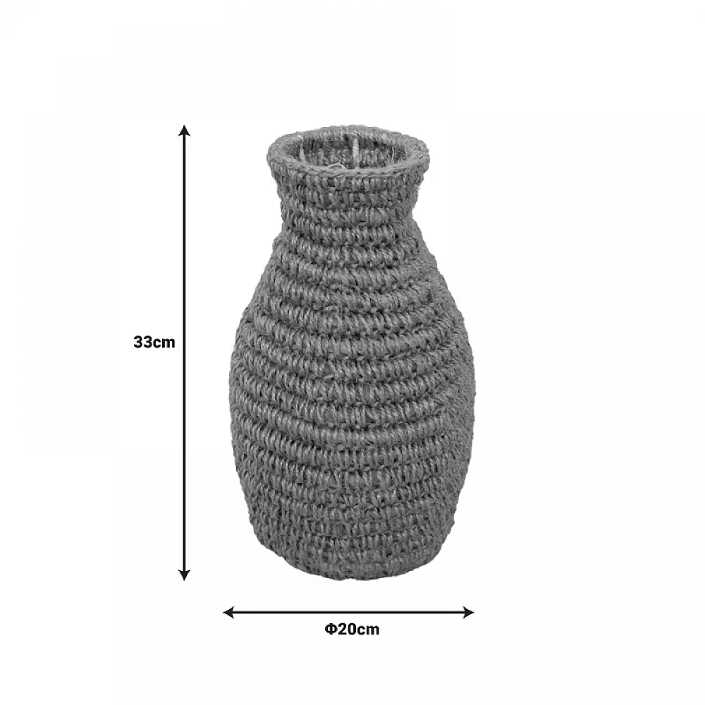 Βάζο Agelen I Inart sisal σε φυσική απόχρωση Φ20x33εκ