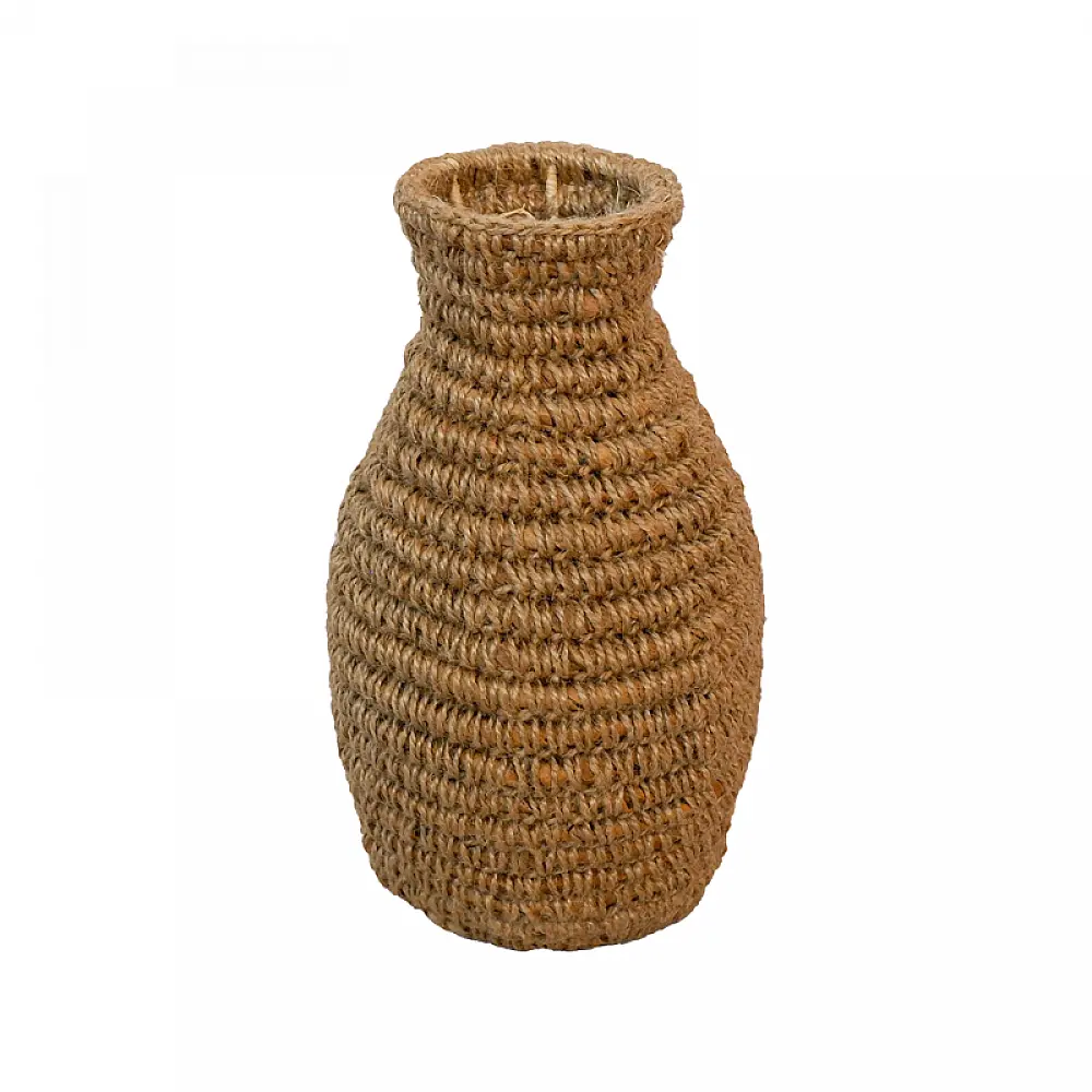 Βάζο Agelen I Inart sisal σε φυσική απόχρωση Φ20x33εκ