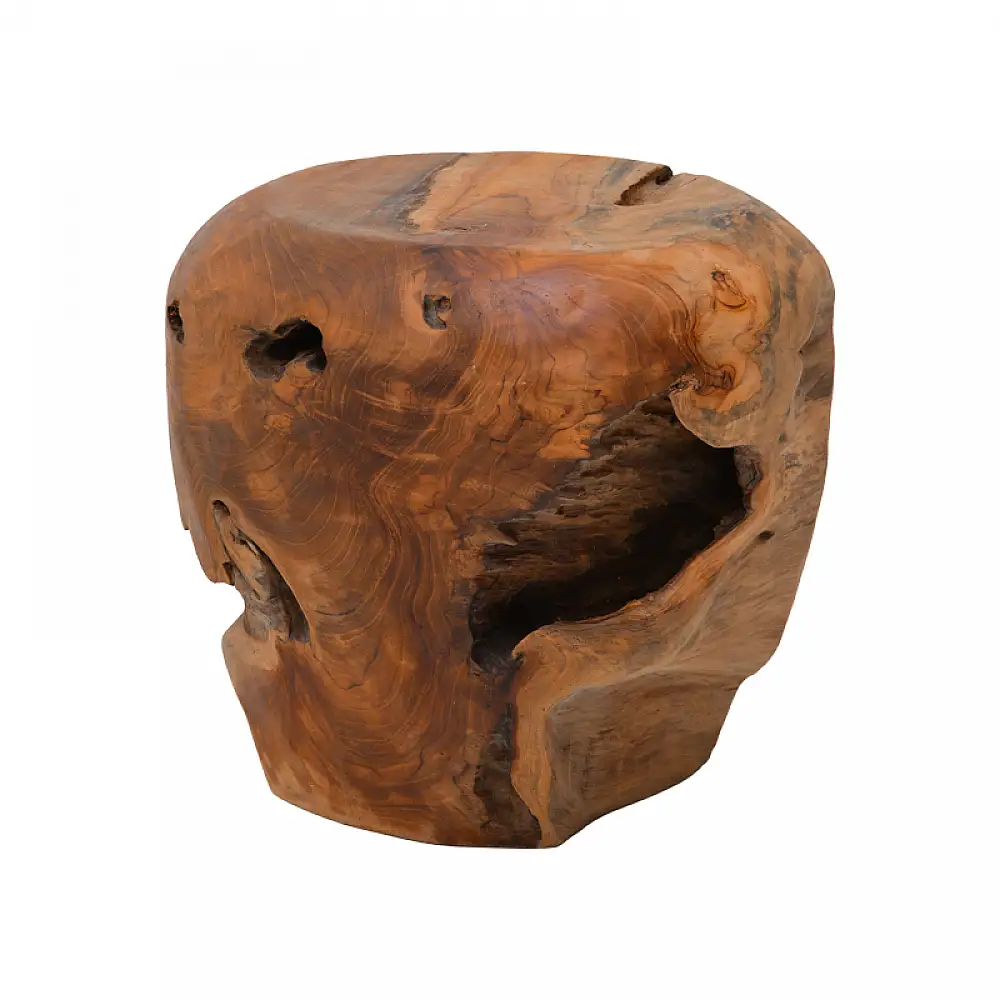 Σκαμπό Bolare pakoworld teak ξύλο σε φυσική απόχρωση Φ40x35εκ