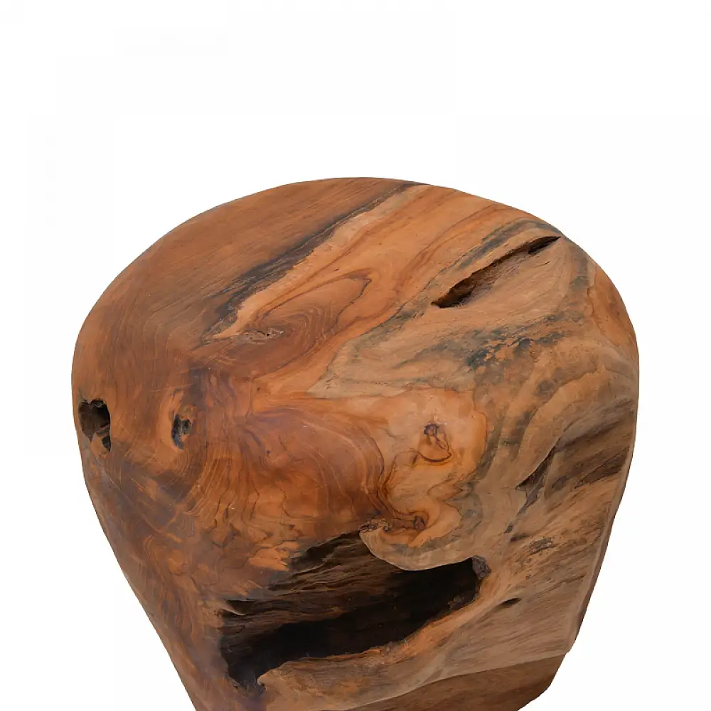 Σκαμπό Bolare pakoworld teak ξύλο σε φυσική απόχρωση Φ40x35εκ