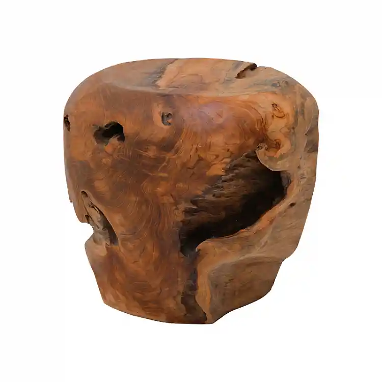 Σκαμπό Bolare pakoworld teak ξύλο σε φυσική απόχρωση Φ40x35εκ