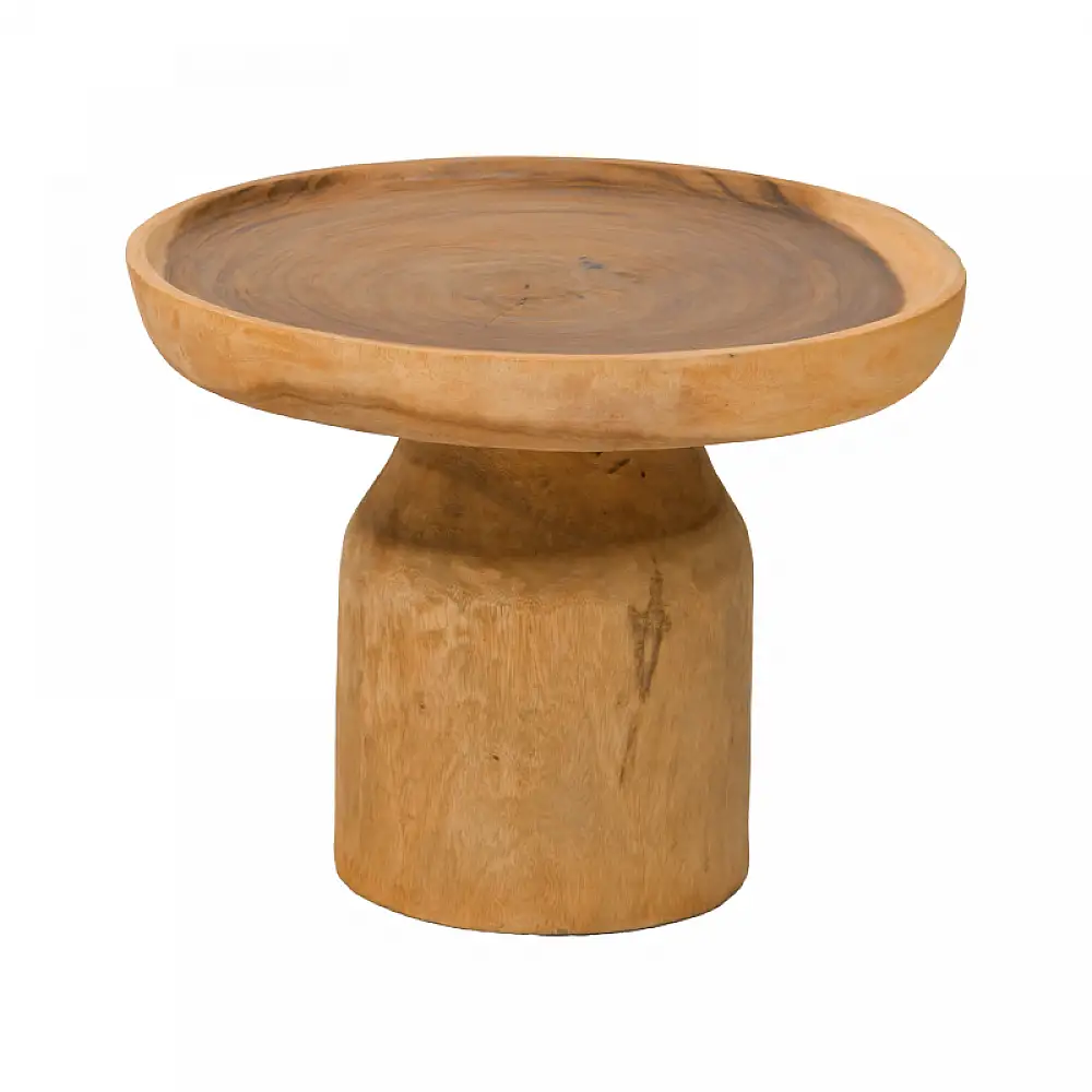 Τραπέζι σαλονιού Jeken pakoworld suar ξύλο σε φυσική απόχρωση Φ60x45εκ