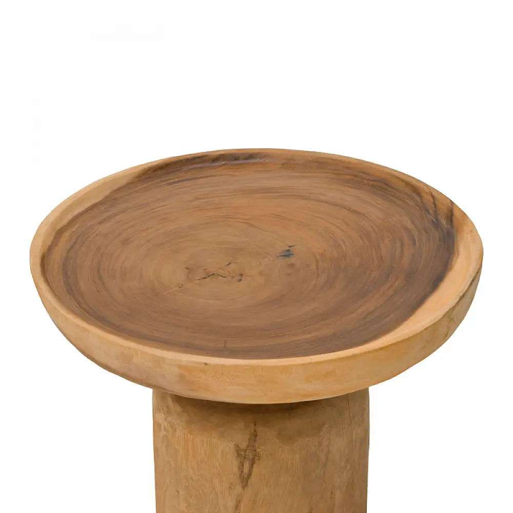 Τραπέζι σαλονιού Jeken pakoworld suar ξύλο σε φυσική απόχρωση Φ60x45εκ