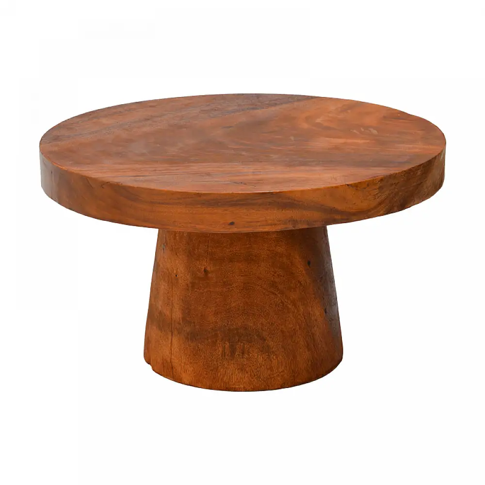 Τραπέζι σαλονιού Nepal pakoworld καρυδί suar ξύλο Φ80x45εκ