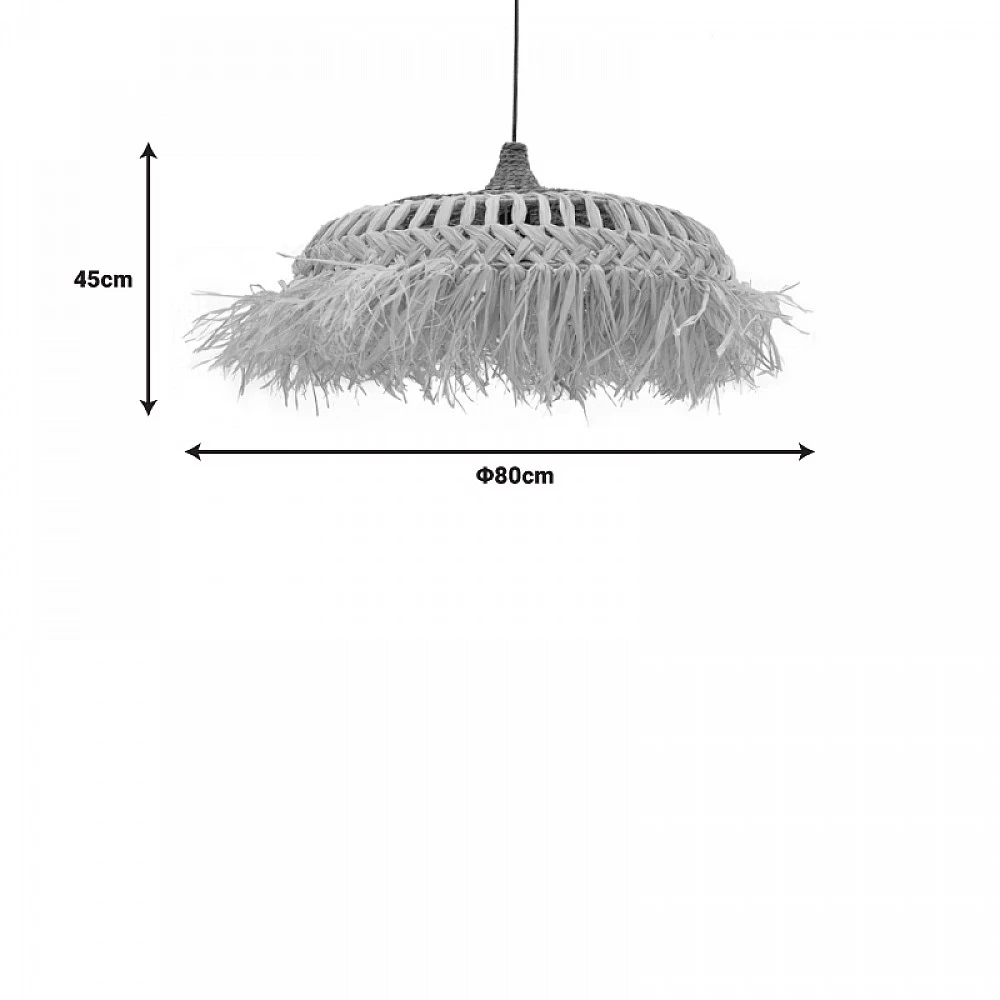 Φωτιστικό οροφής Borobe Inart sisal σε φυσικό χρώμα Φ80x45εκ Φωτιστικό οροφής Borobe Inart sisal σε φυσικό χρώμα Φ80x45εκ