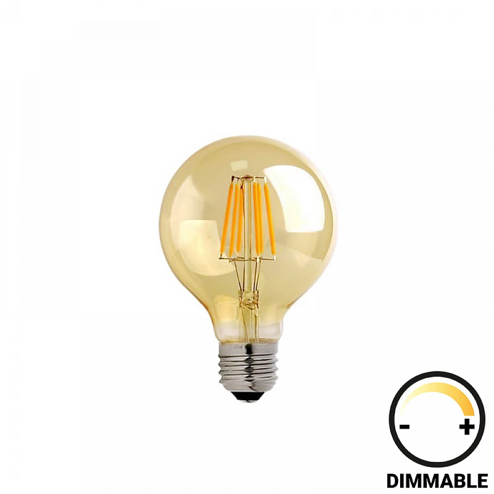 Λαμπτήρας LED G80 Bulb pakoworld dimmable 8W E27 amber