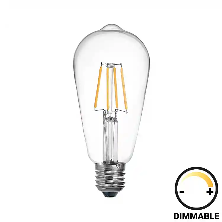 Λαμπτήρας LED ST64 Bulb pakoworld dimmable 4W E27 2700K clear