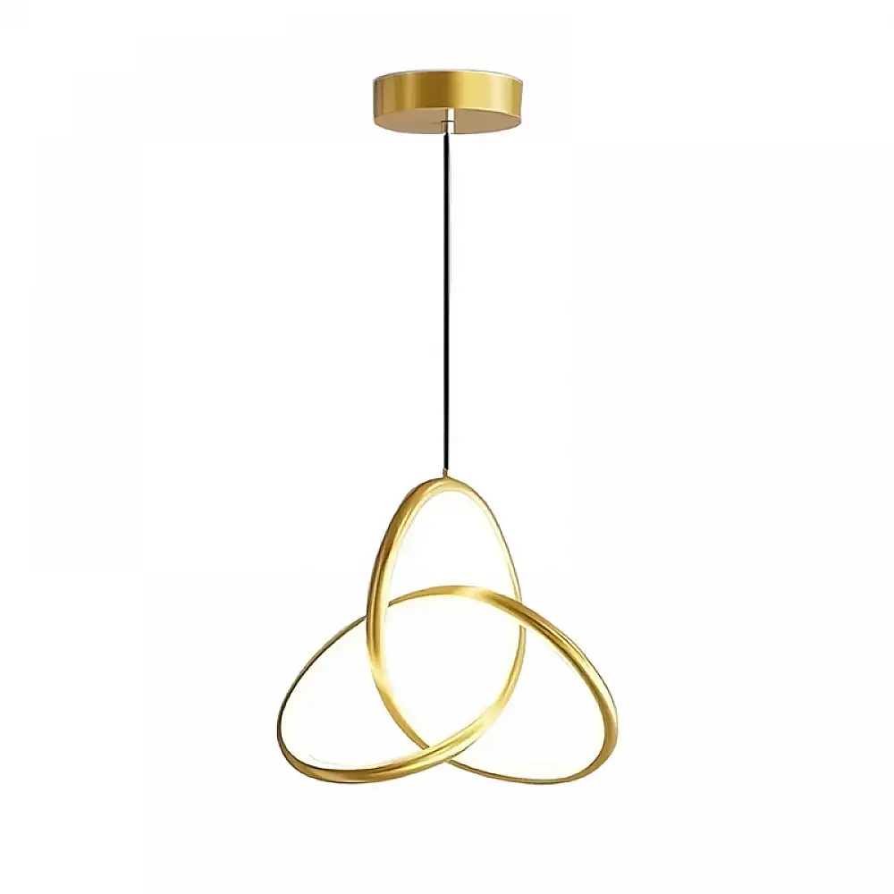 Φωτιστικό οροφής Trinity pakoworld led μέταλλο χρυσό Φ22x100εκ