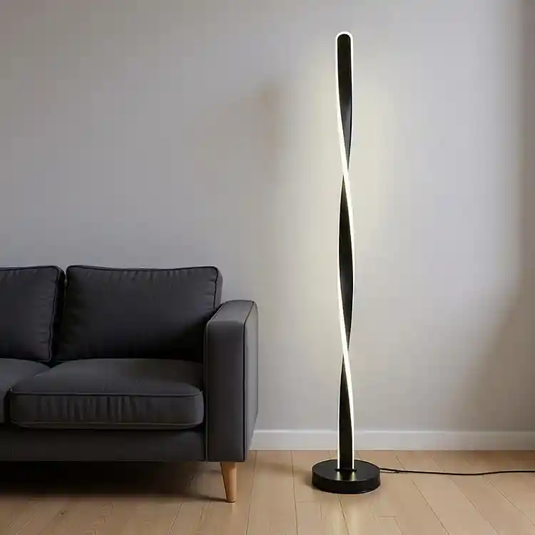Φωτιστικό δαπέδου Jounko pakoworld led μαύρο μεταλλικό Φ20x130εκ