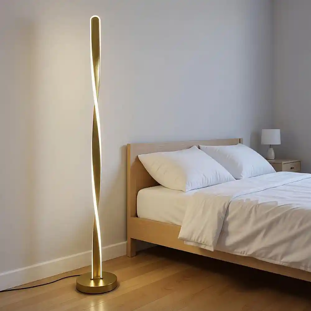 Φωτιστικό δαπέδου Jounko pakoworld led χρυσό μεταλλικό Φ20x130εκ