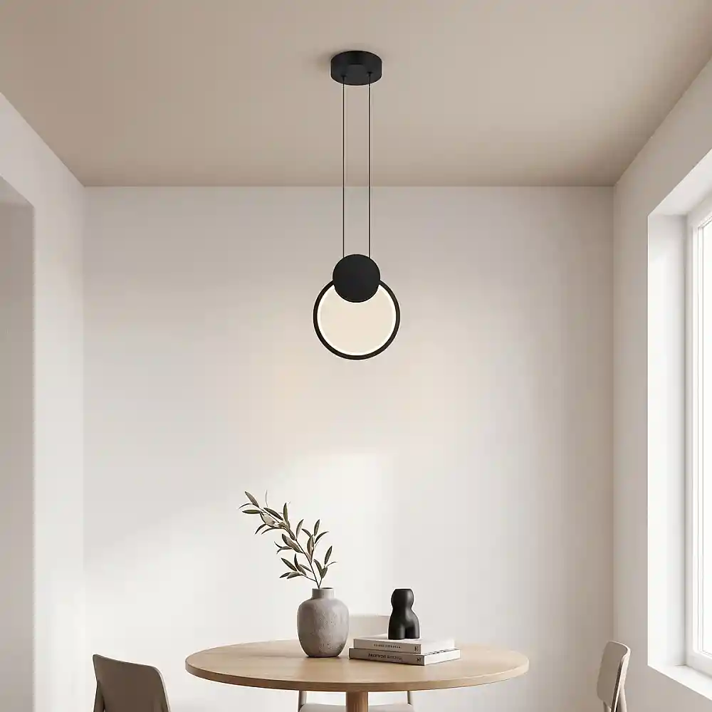 Φωτιστικό οροφής Ganden pakoworld led μαύρο μεταλλικό Φ26,5x20εκ