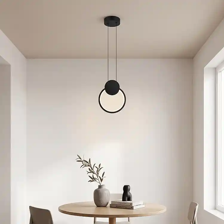 Φωτιστικό οροφής Ganden pakoworld led μαύρο μεταλλικό Φ26,5x20εκ