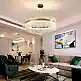 Φωτιστικό οροφής πολυέλαιος Crown pakoworld led χρυσό με κρύσταλλα Φ40x30εκ