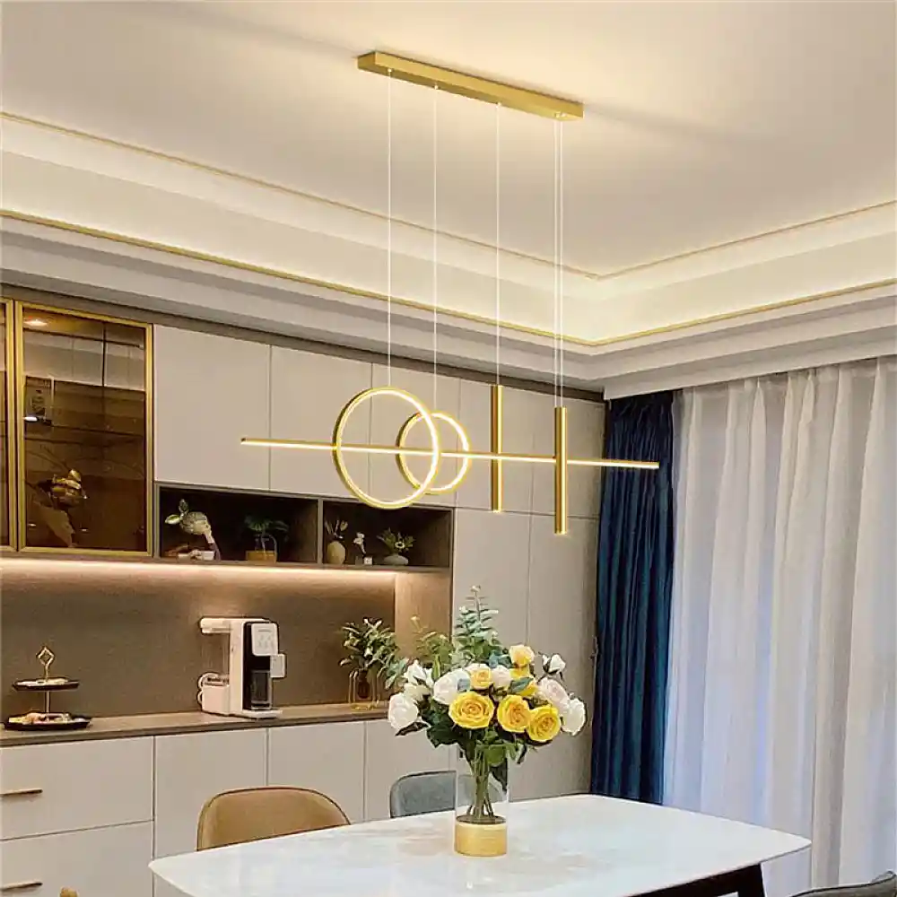 Φωτιστικό οροφής Neron pakoworld led χρυσό μεταλλικό 100x25x26εκ