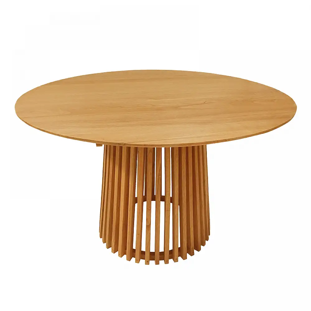 Τραπέζι Kenda pakoworld mindi ξύλο σε φυσική απόχρωση Φ120x75εκ