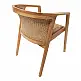 Πολυθρόνα Granny pakoworld teak wood και συνθετικό σχοινί σε φυσική απόχρωση 60x60x82εκ
