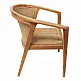 Πολυθρόνα Granny pakoworld teak wood και συνθετικό σχοινί σε φυσική απόχρωση 60x60x82εκ