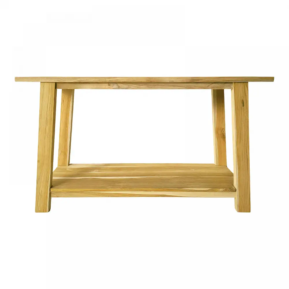 Κονσόλα Decoza pakoworld teak ξύλο σε φυσική απόχρωση 140x40x80εκ