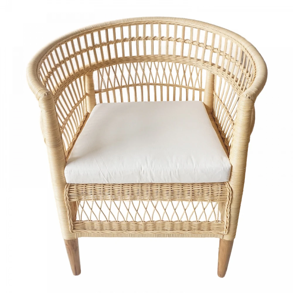 Πολυθρόνα Necorian paakoworld teak ξύλο με pe rattan σε φυσική απόχρωση και λευκό μαξιλάρι 80x70x87εκ Πολυθρόνα Necorian paakoworld teak ξύλο με pe rattan σε φυσική απόχρωση και λευκό μαξιλάρι 80x70x87εκ