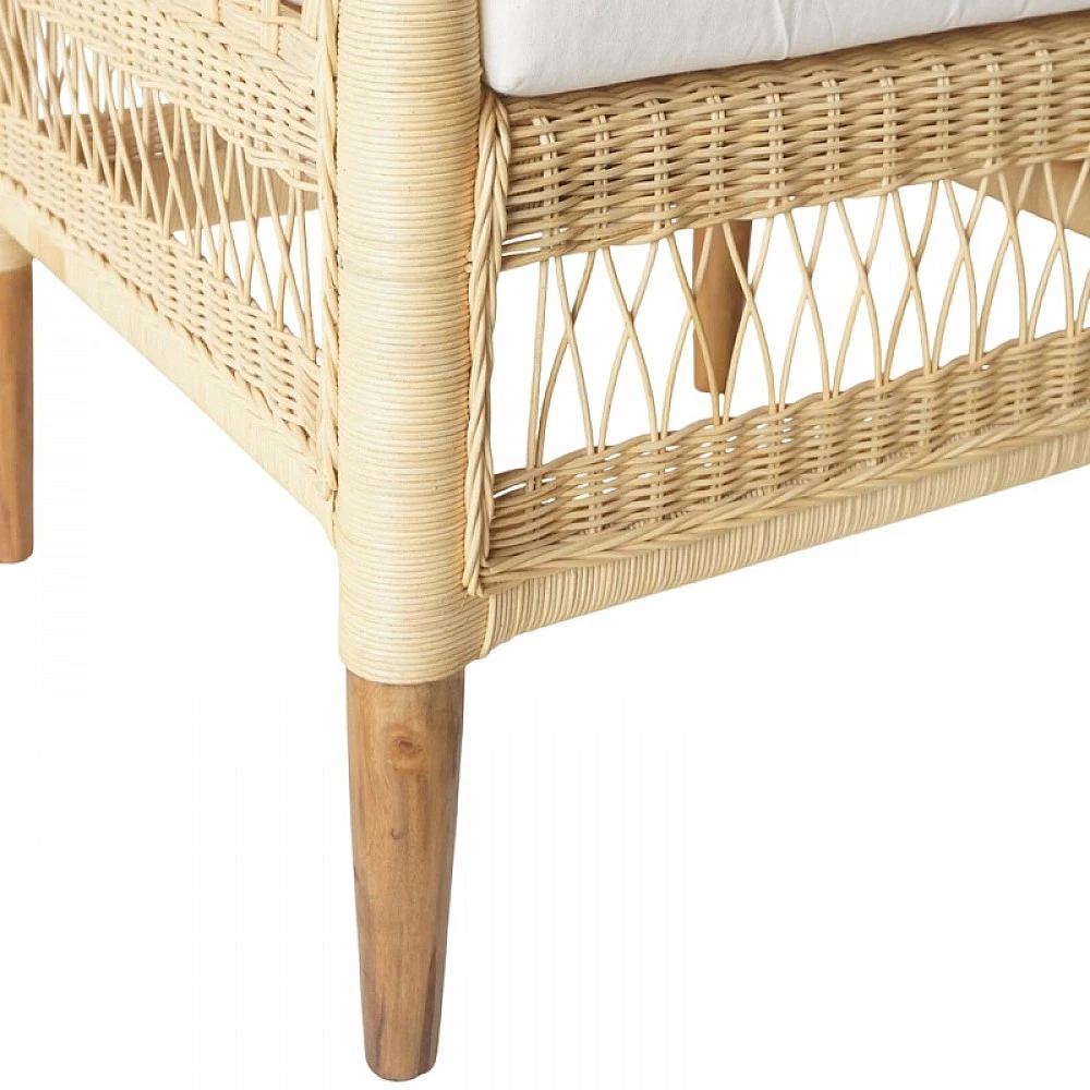 Πολυθρόνα Necorian paakoworld teak ξύλο με pe rattan σε φυσική απόχρωση και λευκό μαξιλάρι 80x70x87εκ Πολυθρόνα Necorian paakoworld teak ξύλο με pe rattan σε φυσική απόχρωση και λευκό μαξιλάρι 80x70x87εκ