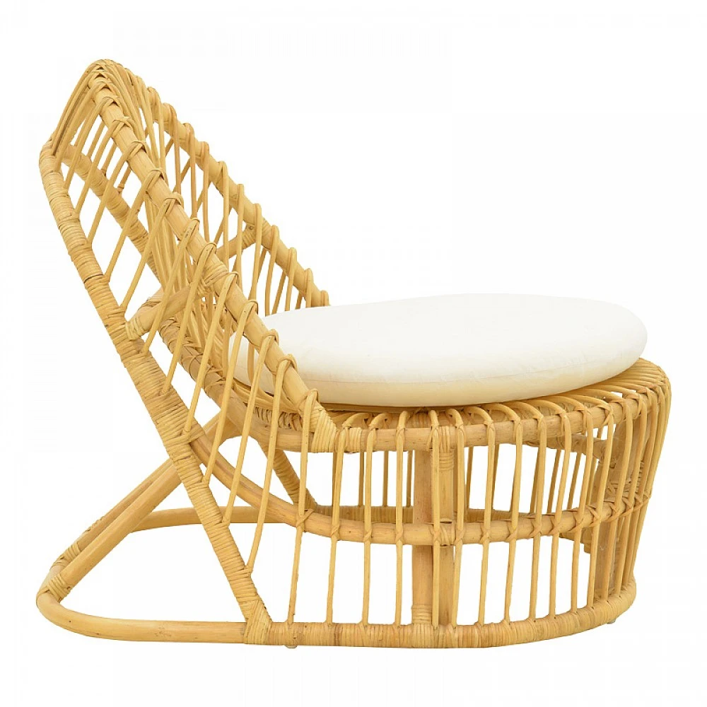 Πολυθρόνα Tromso paakoworld pe rattan σε φυσική απόχρωση με εκρού χρώμα μαξιλάρι 80x85x98εκ Πολυθρόνα Tromso paakoworld pe rattan σε φυσική απόχρωση με εκρού χρώμα μαξιλάρι 80x85x98εκ