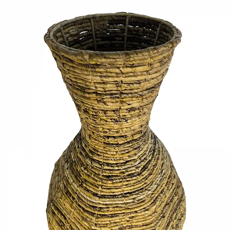 Διακοσμητικό βάζο Lerpon Inart banana rope σε φυσική απόχρωση Φ40x100εκ