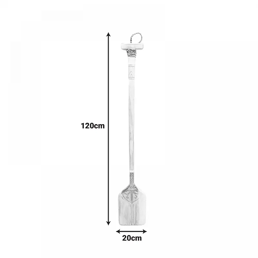 Διακοσμητικό τοίχου κουπί Boon Inart μαόνι ξύλο σε λευκή-φυσική απόχρωση 20x3x120εκ