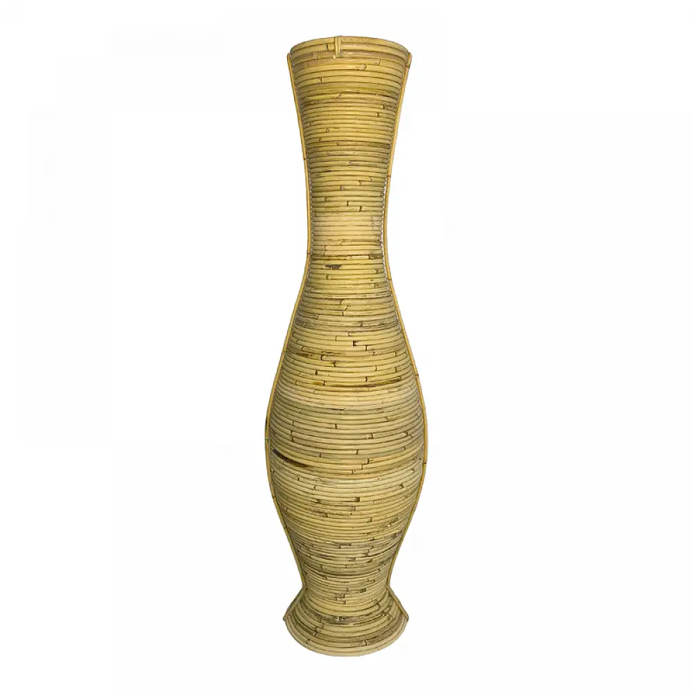 Βάζο Virnia Inart pe rattan σε φυσική απόχρωση Φ40x100εκ