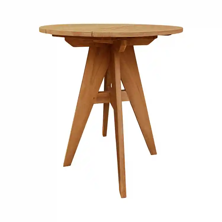 Τραπέζι Cadrada pakoworld teak ξύλο σε φυσική απόχρωση Φ70x76εκ