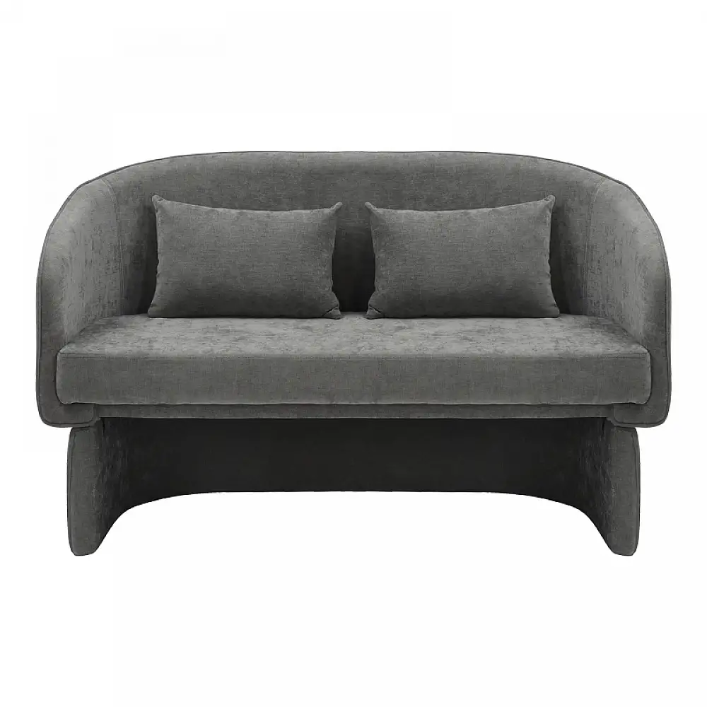 Καναπές διθέσιος Playmob pakoworld ύφασμα σε γκρι απόχρωση 128x65x79εκ