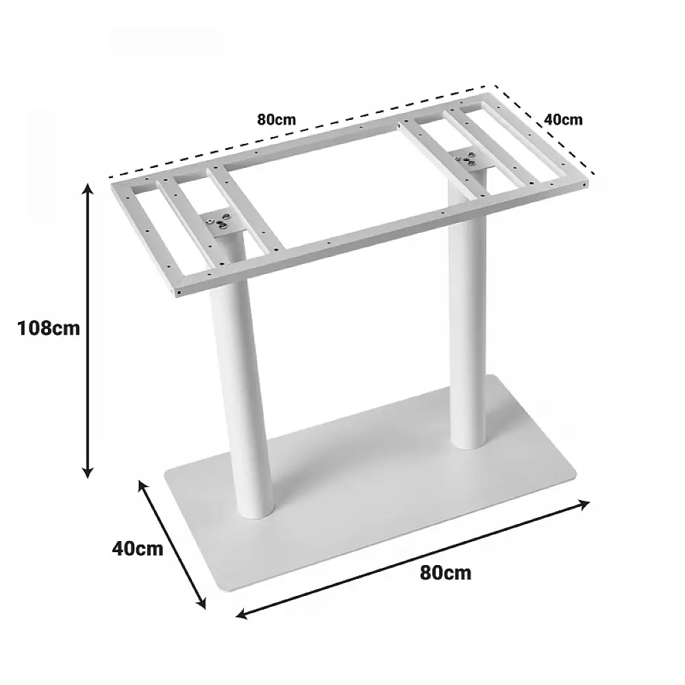 Βάση τραπεζιού Soign pakoworld μέταλλο λευκό 80x40x108εκ