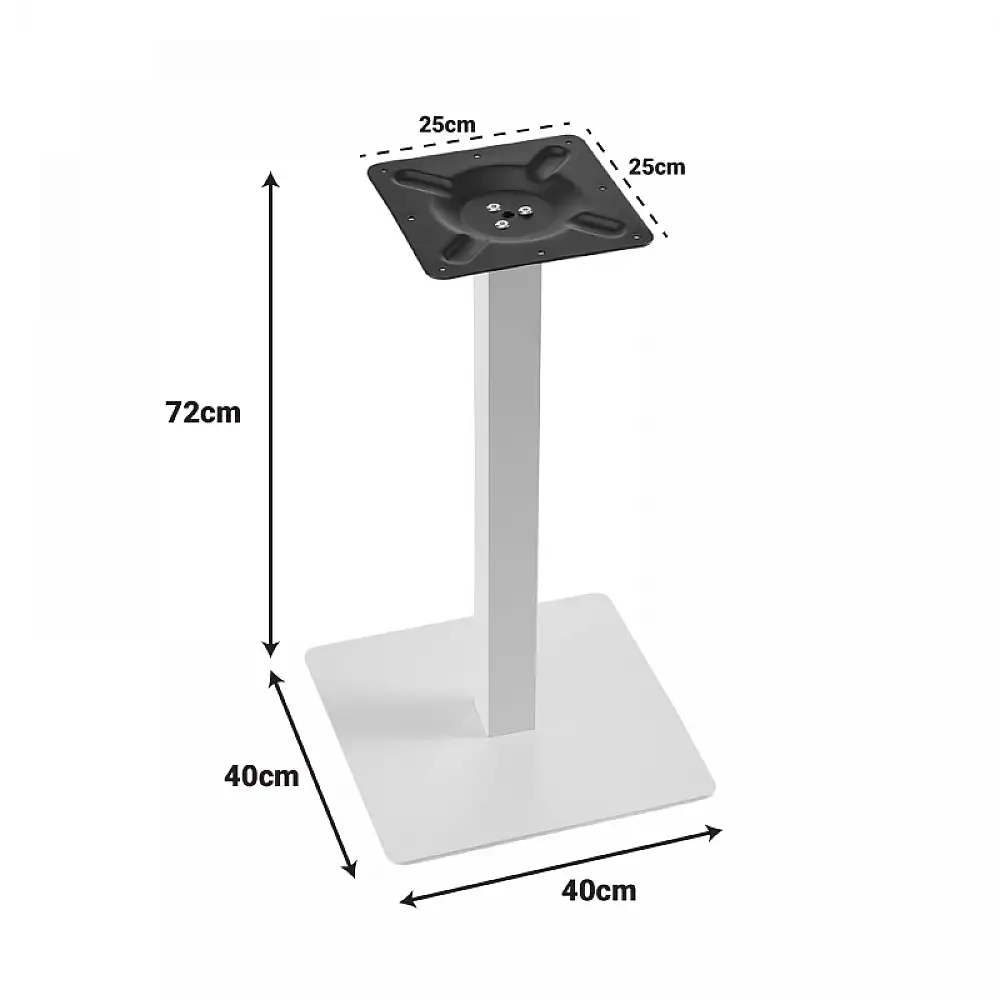 Βάση τραπεζιού Batan I pakoworld μέταλλο λευκό 40x40x72εκ