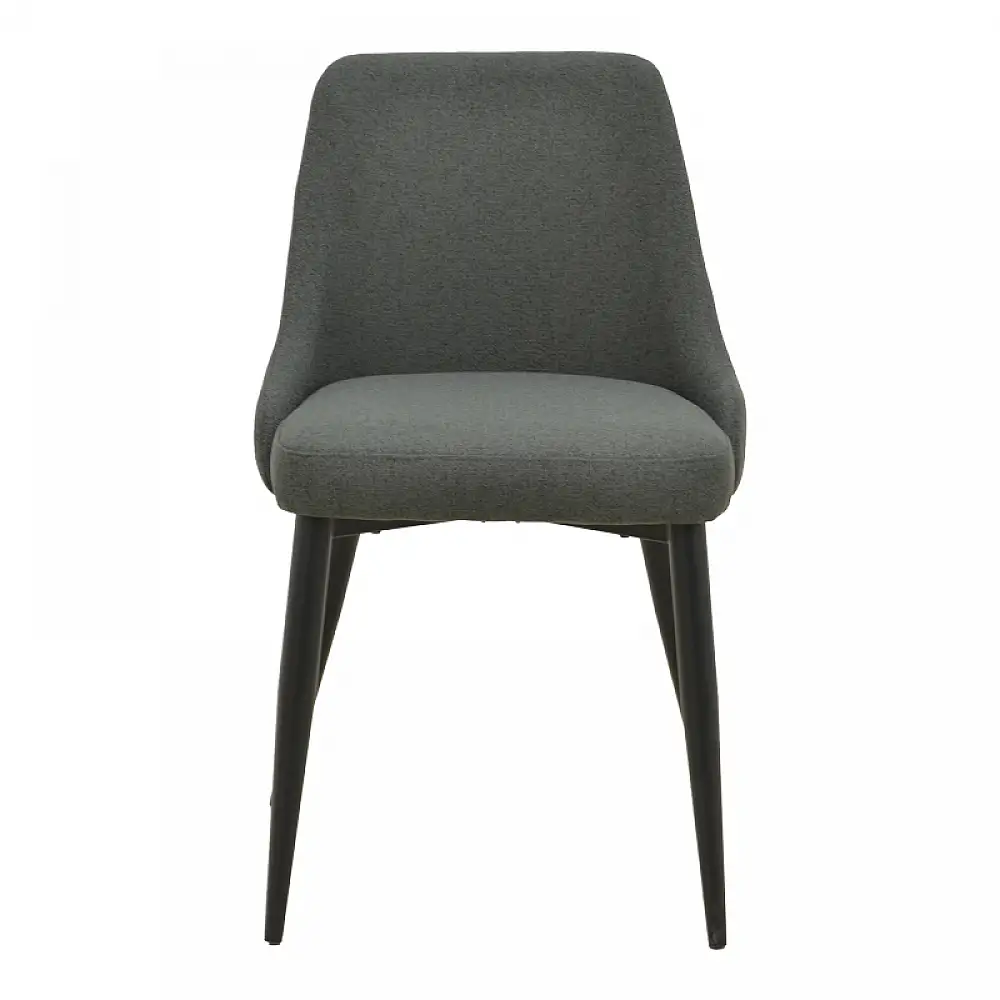 Καρέκλα Zedna pakoworld ανθρακί ύφασμα με μαύρα μεταλλικά πόδια 51x58x84εκ | 2 τμχ