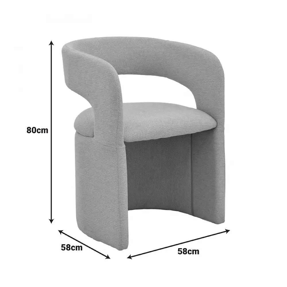 Πολυθρόνα Cocon pakoworld ύφασμα ανθρακί 58x58x80εκ | 2 τμχ