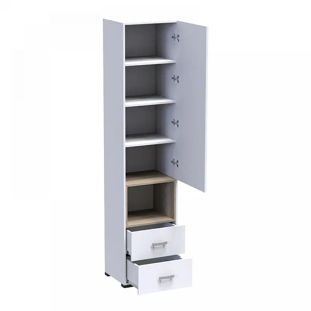 Βιτρίνα-στήλη Toscana pakoworld σε λευκή απόχρωση 50x42x222.5εκ