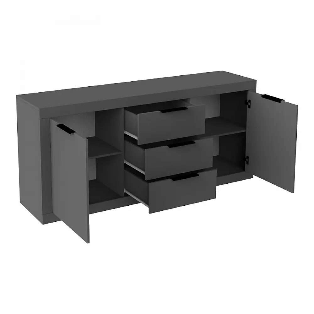 Μπουφές Doha pakoworld σε ανθρακί απόχρωση 180x45x80.5εκ Μπουφές Doha pakoworld σε ανθρακί απόχρωση 180x45x80.5εκ