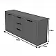 Μπουφές Doha pakoworld σε ανθρακί απόχρωση 180x45x80.5εκ Μπουφές Doha pakoworld σε ανθρακί απόχρωση 180x45x80.5εκ