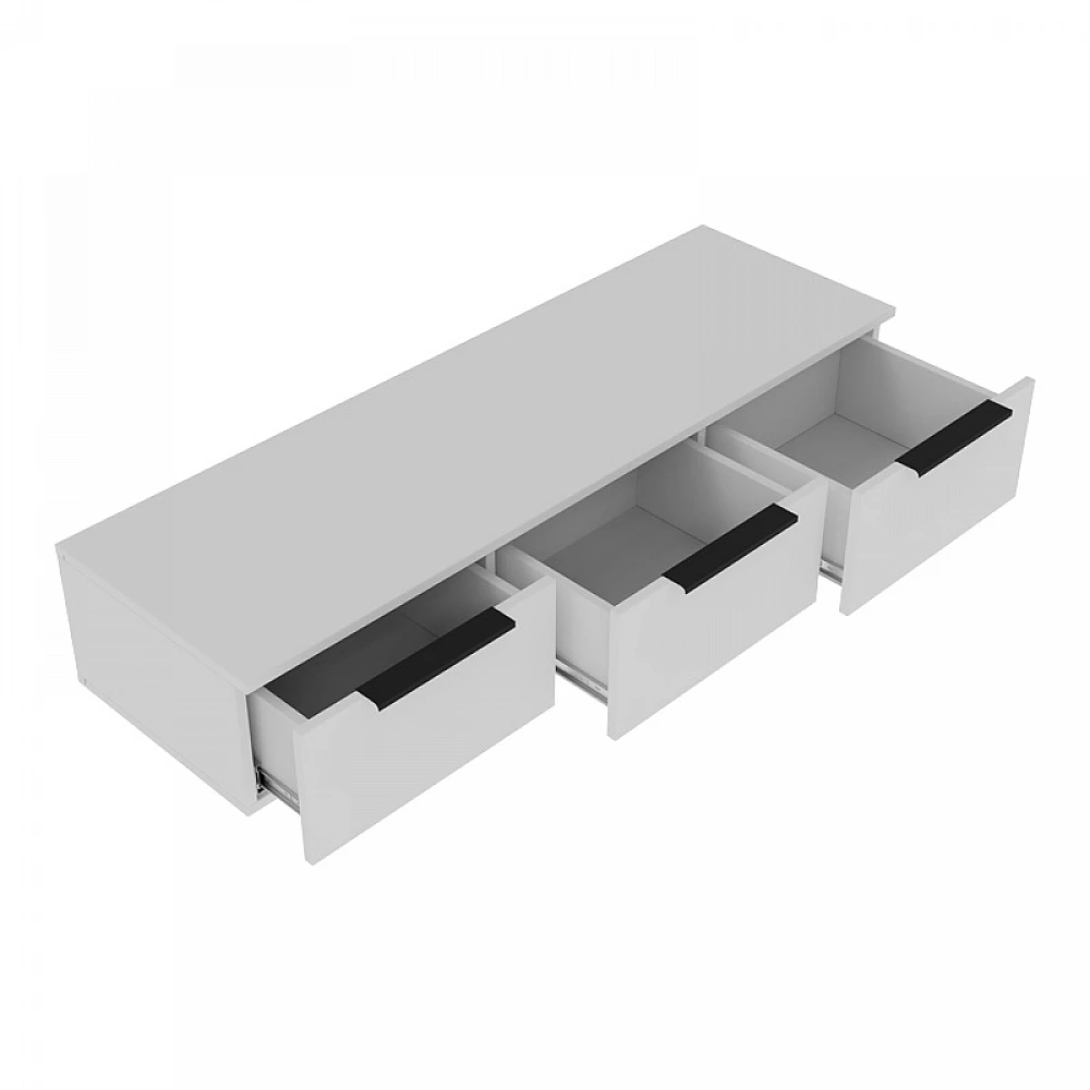 Κονσόλα με 3 συρτάρια Doha pakoworld σε λευκή απόχρωση 120x39x22cm