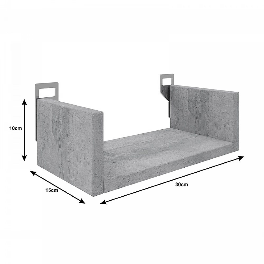 Ραφιέρα τοίχου Derva pakoworld σε λευκή απόχρωση 30x15x10cm