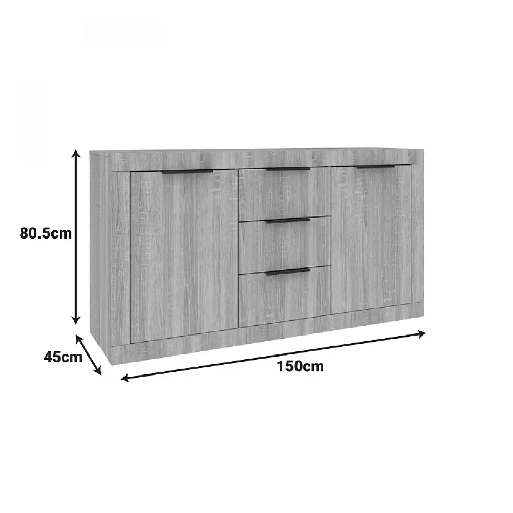 Μπουφές Doha pakoworld σε ανθρακί απόχρωση 150x45x80.5εκ