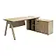 Γραφείο εργασίας επαγγελματικό αναστρέψιμο Stark pakoworld γωνιακό σε oak-μπεζ απόχρωση 200x90x75εκ