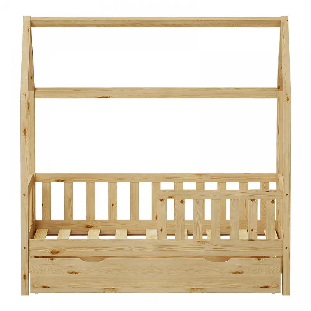 Παιδικό κρεβάτι Bendina τ. Montessori με συρτάρι pakoworld ξύλο πεύκου σε φυσική απόχρωση 70x140εκ