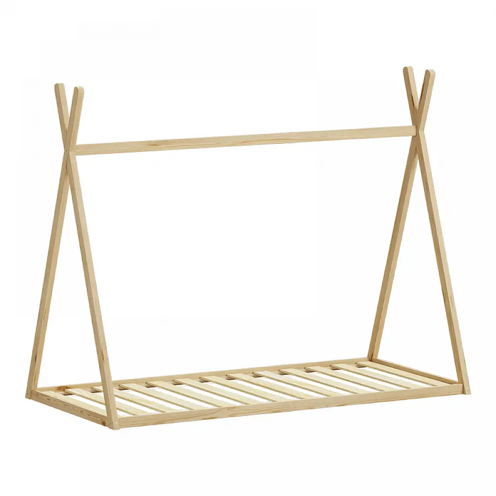 Παιδικό κρεβάτι Lilly τ. Montessori pakoworld ξύλο πεύκου σε φυσική απόχρωση 90x190εκ