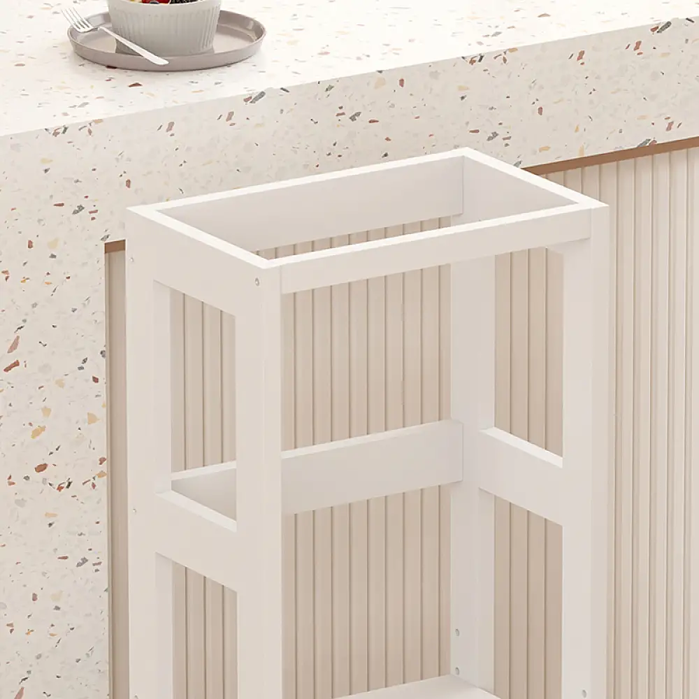 Παιδικός πύργος εκμάθησης Chiquel pakoworld τ. Montessori ξύλο σε λευκή απόχρωση 45.7x51x90εκ