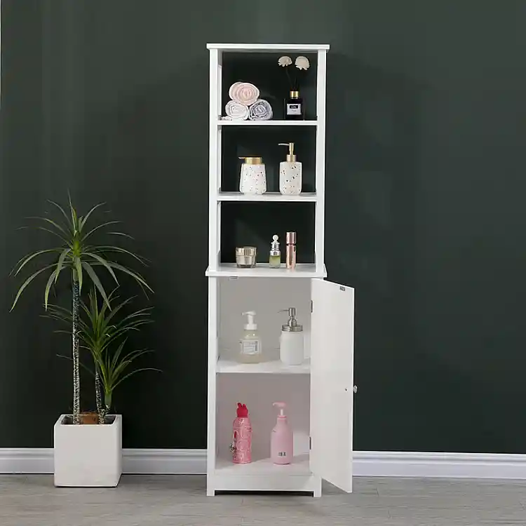 Ντουλάπι-στήλη Larben pakoworld mdf λευκό 40x33x150εκ