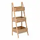 Ραφιέρα επιδαπέδια 3όροφη Scandy pakoworld mdf-rattan σε φυσική απόχρωση 44x37x110εκ
