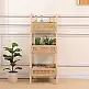 Ραφιέρα επιδαπέδια 3όροφη Scandy pakoworld mdf-rattan σε φυσική απόχρωση 44x37x110εκ