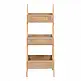 Ραφιέρα επιδαπέδια 3όροφη Scandy pakoworld mdf-rattan σε φυσική απόχρωση 44x37x110εκ