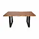 Τραπέζι Miles pakoworld μασίφ ξύλο ακακίας πάχους 3.7-4εκ σε καρυδί απόχρωση με μαύρα μεταλλικά πόδια 140x80x76εκ